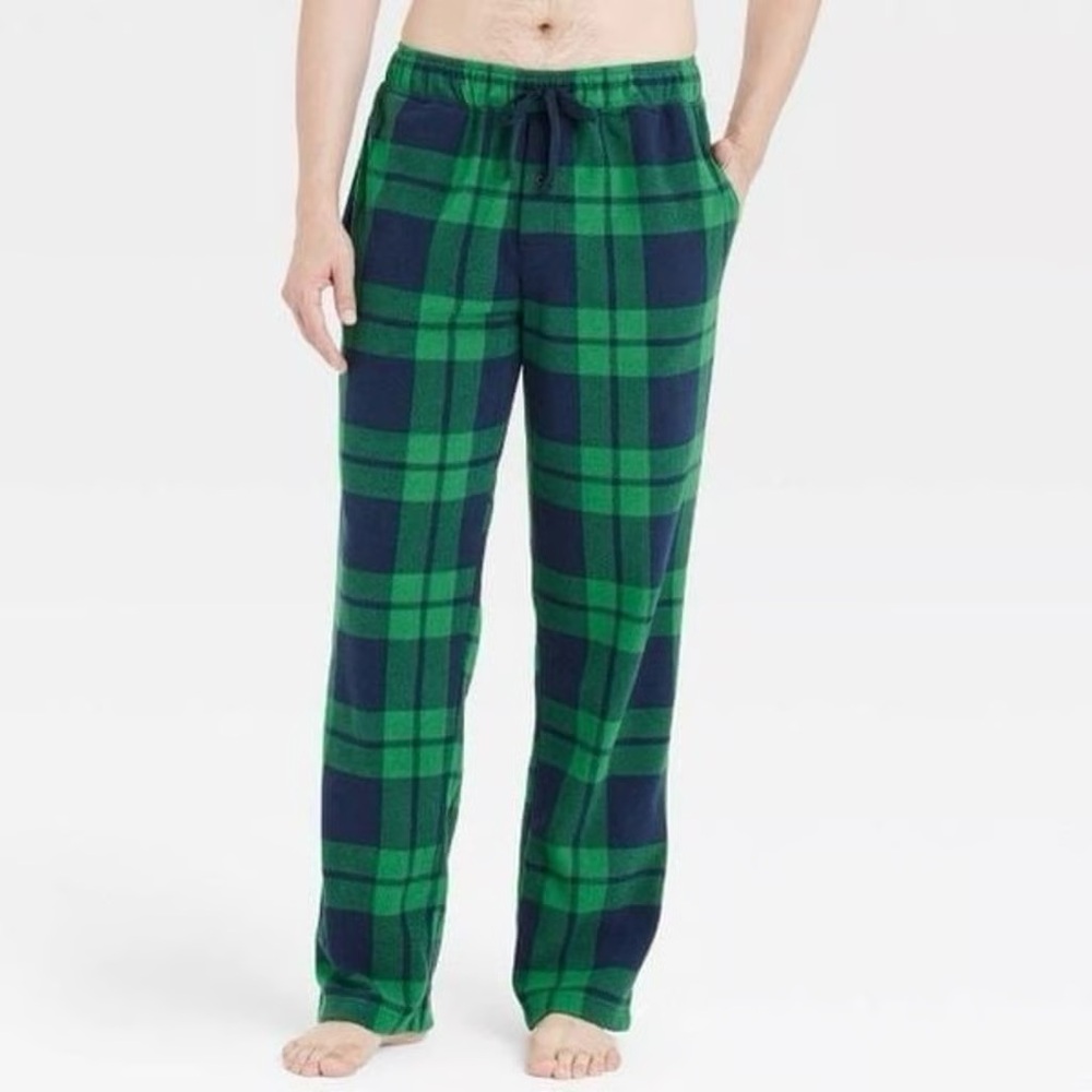 Goodfellow & Co - Plaid Microfleece Pajama Pants - Green Black - sz XXL (44/46)